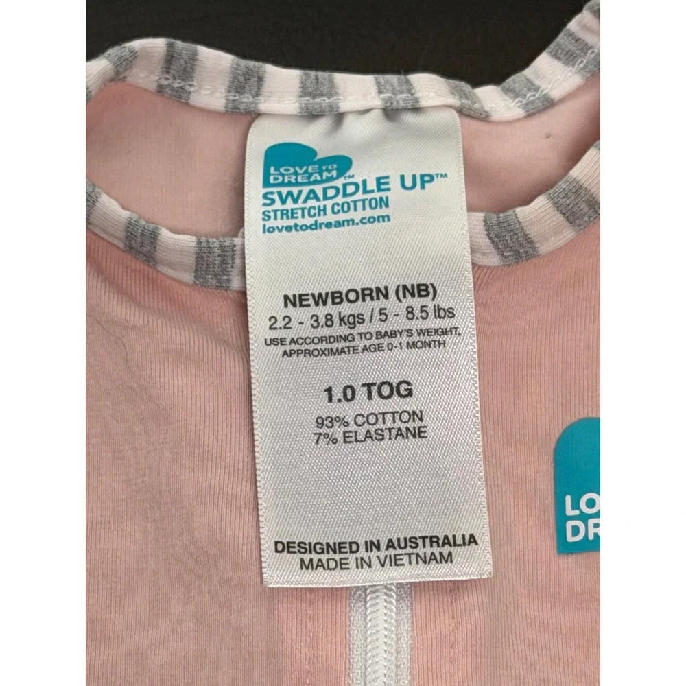 Love To Dream Swaddle UP Newborn Pink Stretch Cotton 1.0 TOG Sleep Sack